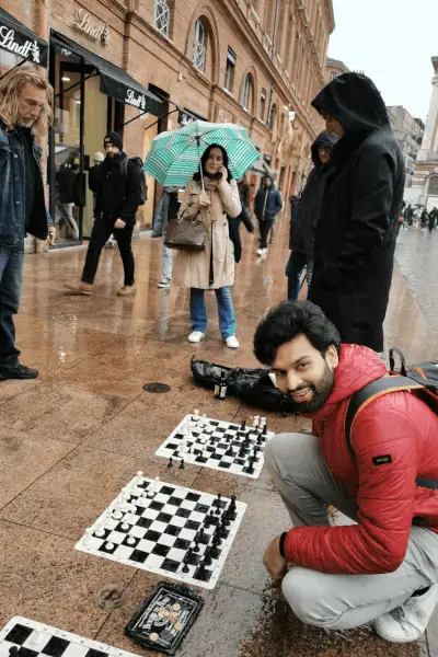 Daksh playing chess